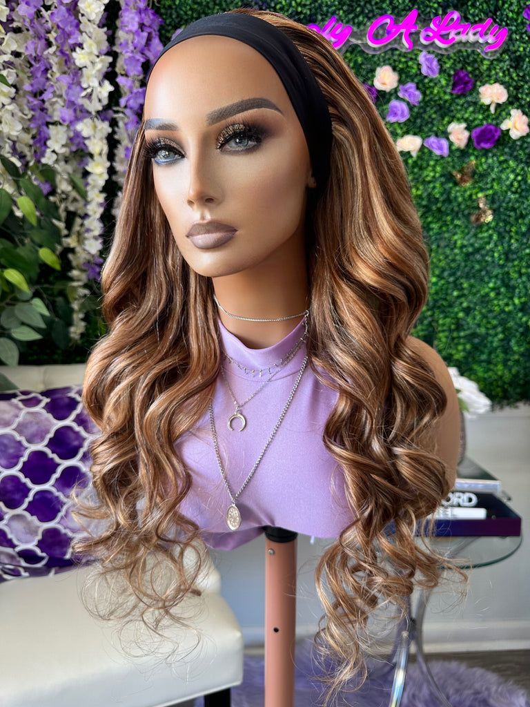 Highlight headband Wig (curled)
