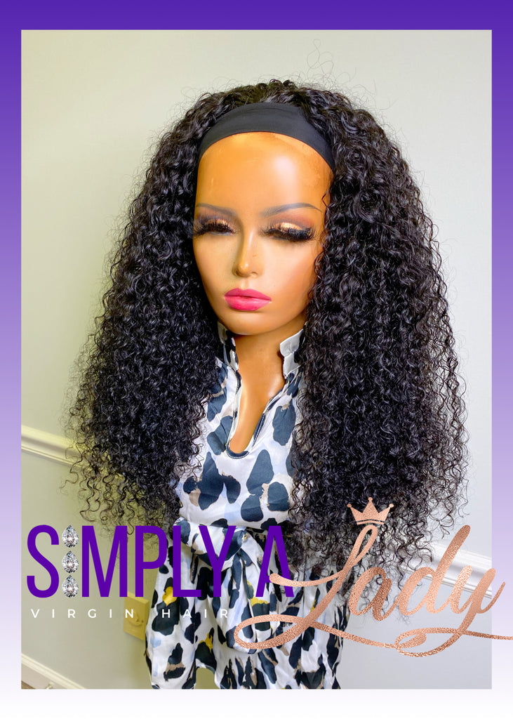 Kinky Curly Headband Wig