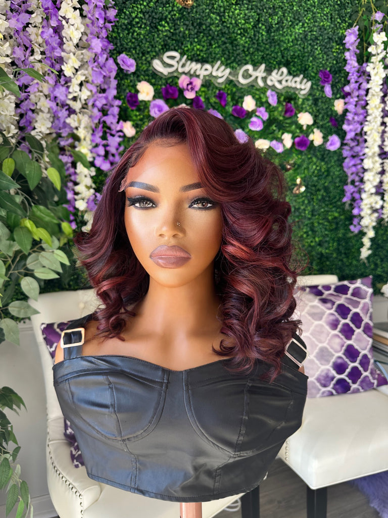 The "Burgundy Bliss" Wig- READY TO SHIP